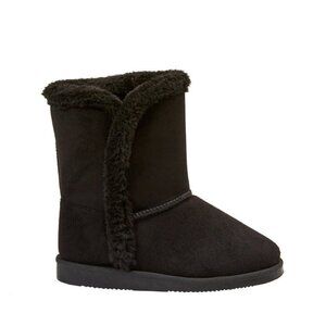 New Fabkids Tulip Hem Fuzzy Boot in Black Size 5